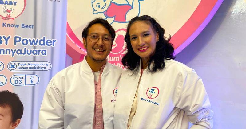 Nadine Chandrawinata dan Dimas Anggara cerita pola asuh anak dalam MY BABY Momversity 2024 di Bintaro Jaya Xchange, Tangerang Selatan, Sabtu (31/8/24). - Popmama.com/Salsyabila Sukmaningrum